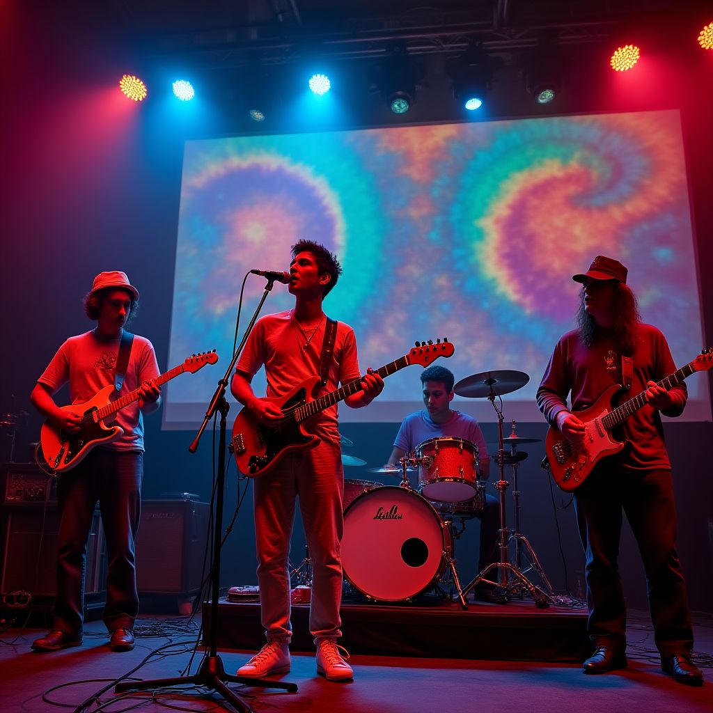 Cosmic Drift band performing on stage